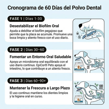 Polvo Dental para perros y gatos — adiós al mal aliento en 30 segundos por día